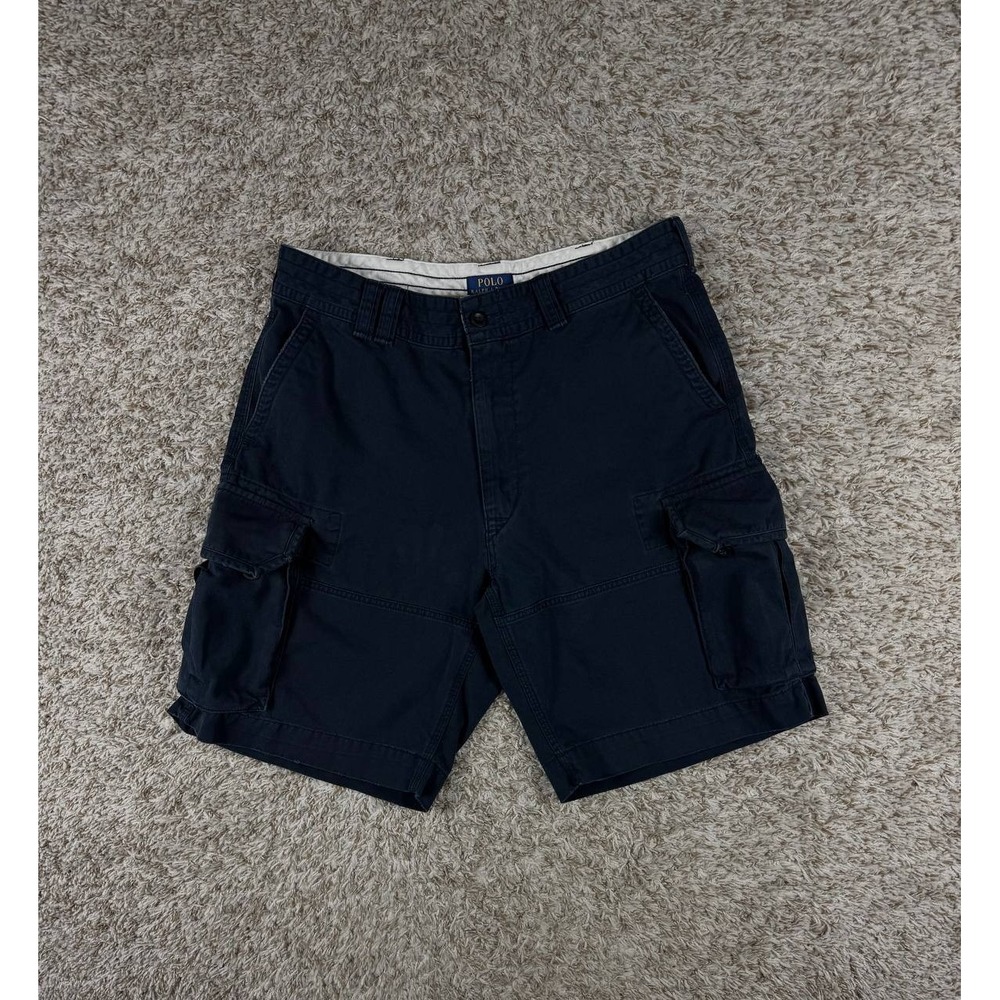 Polo Ralph Lauren Classic Polo Chino Cargo Shorts Men's 36 Navy Blue Cotton